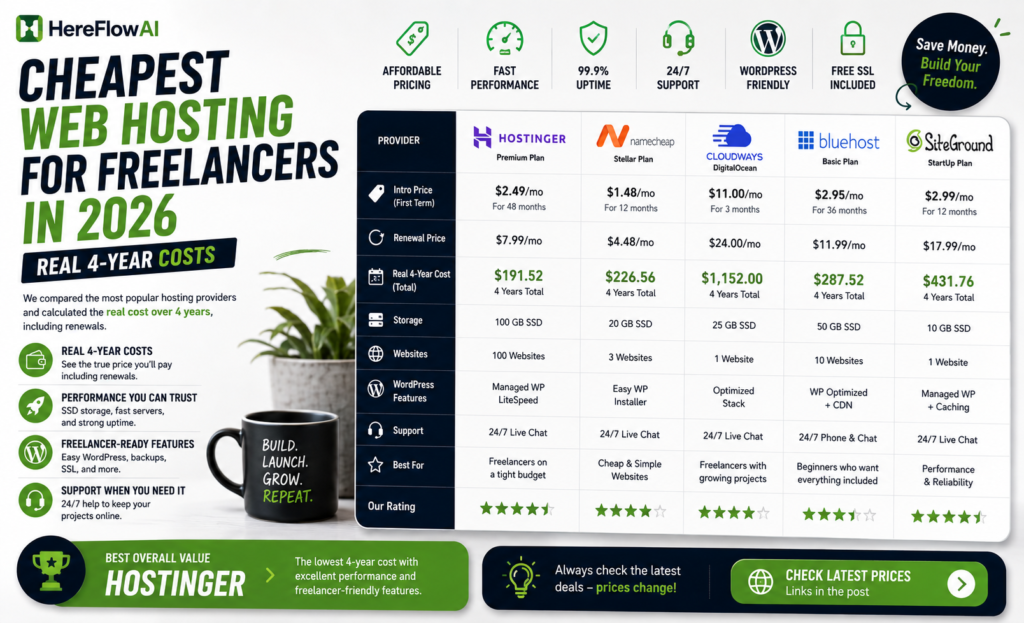cheapest web hosting for freelancers