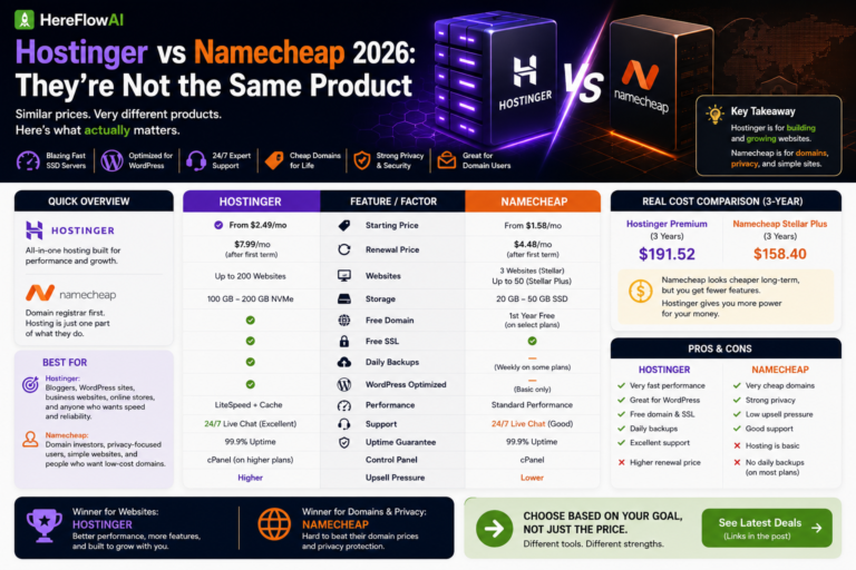 hostinger vs namecheap