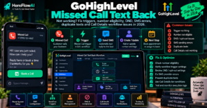 gohighlevel missed call text back not working