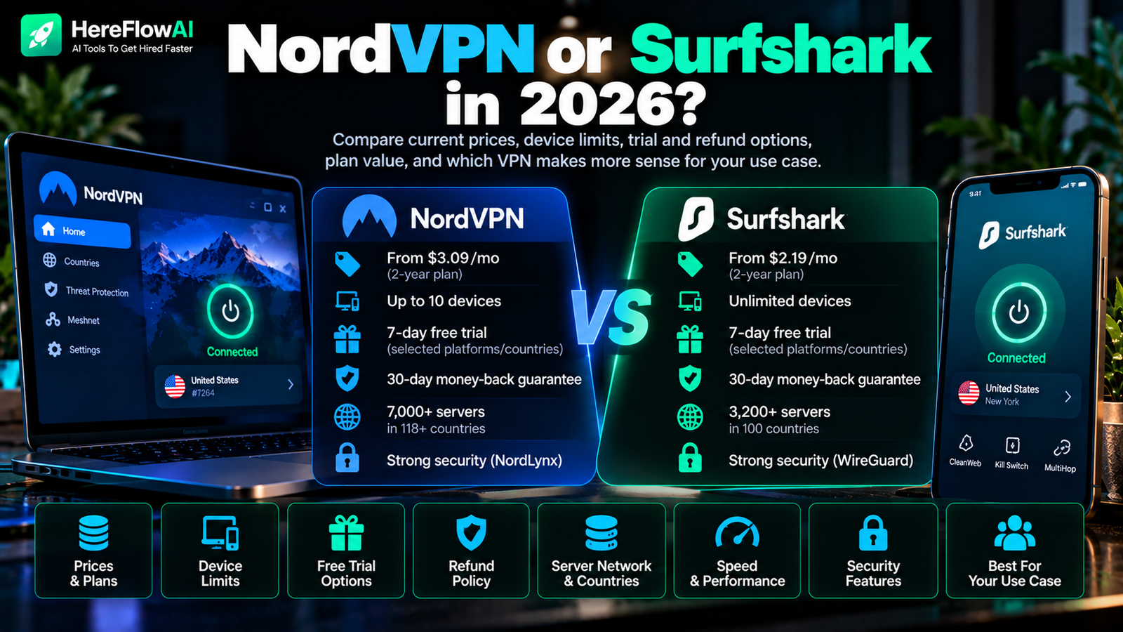 nordvpn vs surfshark